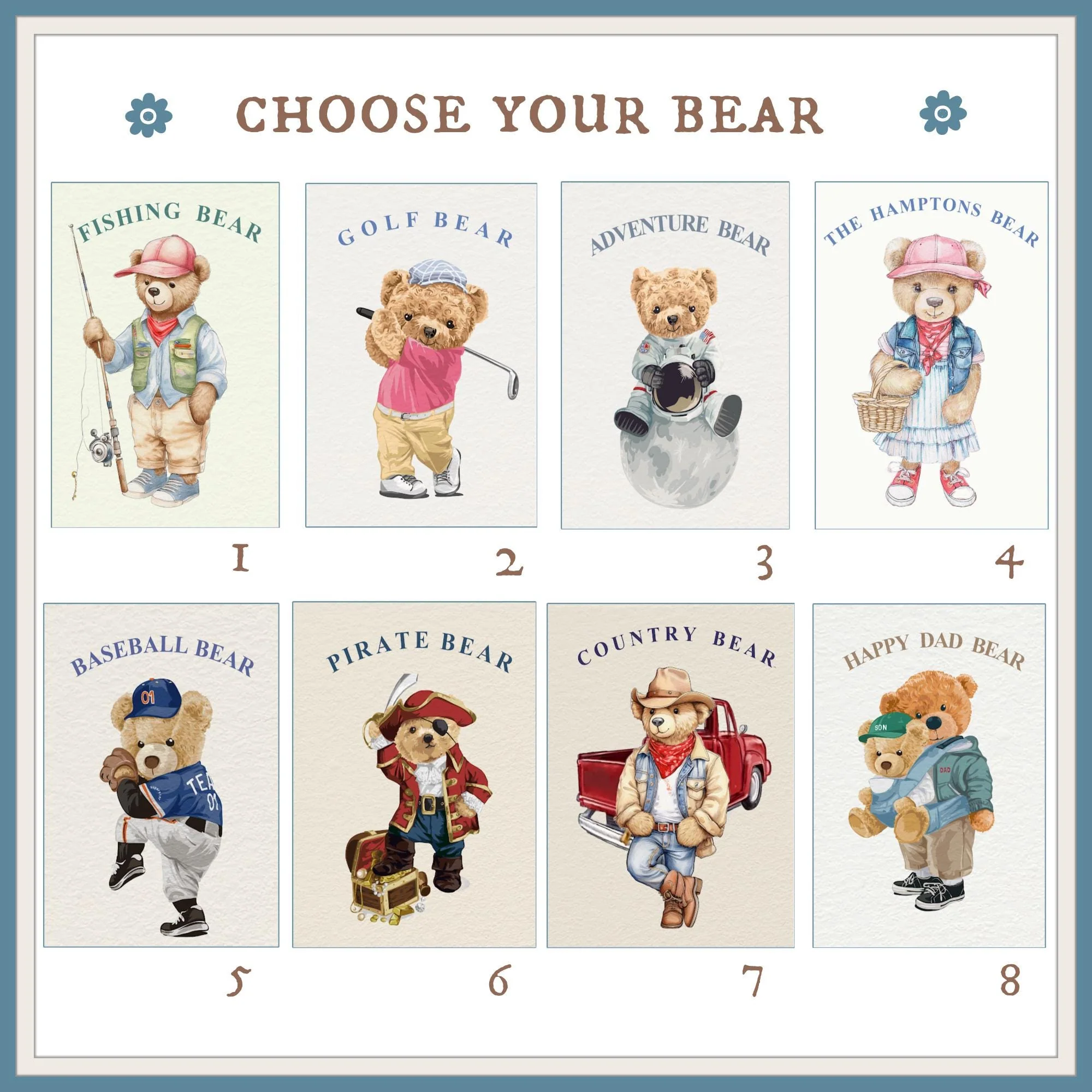 Custom Shopper Bear Cotton Tote, Personalized Vintage Bear Tote - Image 4