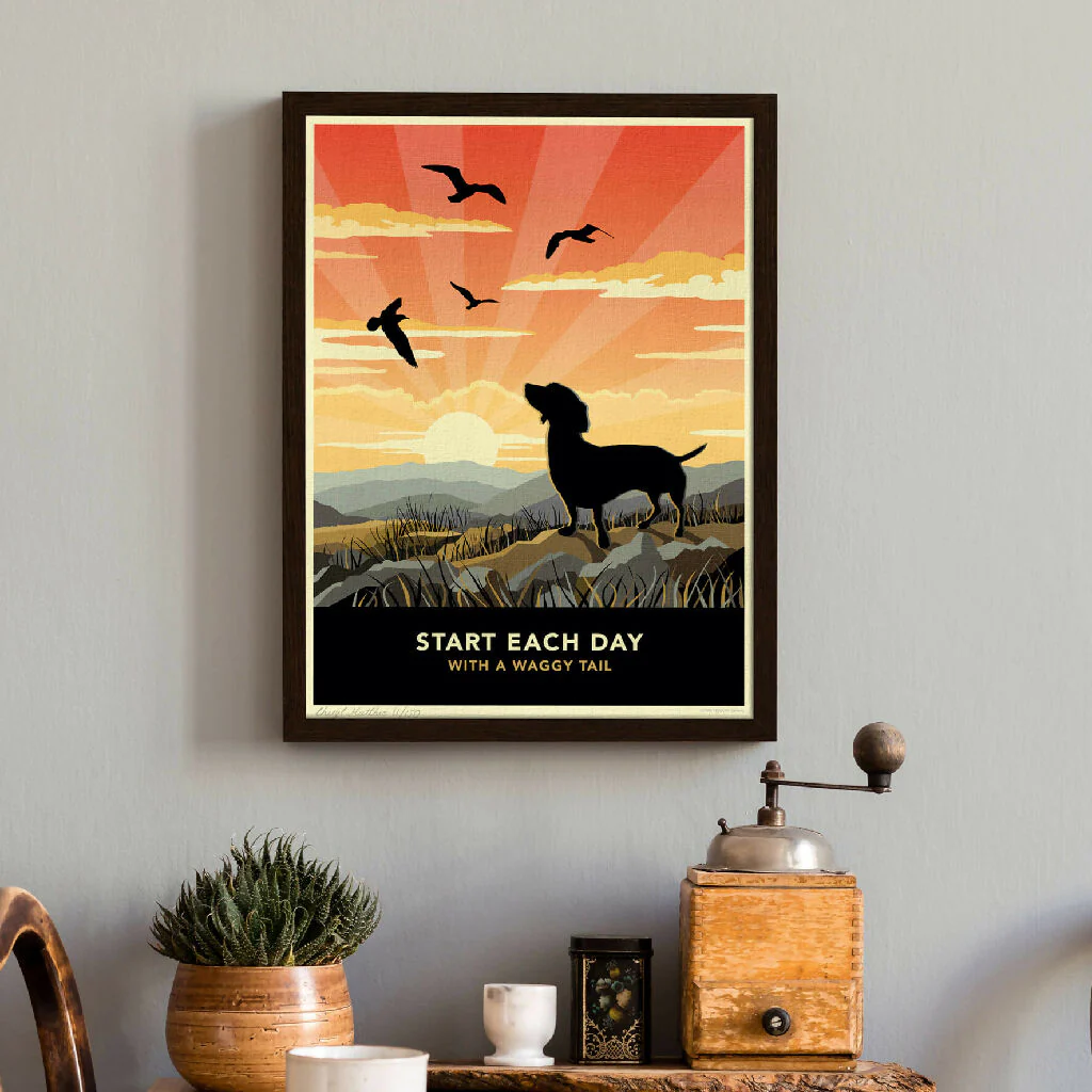 DACHSHUND ‘WAGGY TAILS’ LIMITED EDITION ART PRINT - Image 3