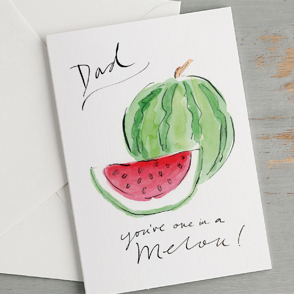 'Dad, You're One In A Melon' Funny Fruit Father's Day Card - Image 2