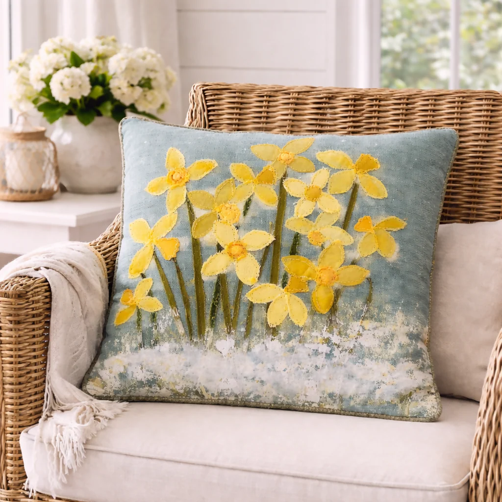 Daffodils Luxury Cushion