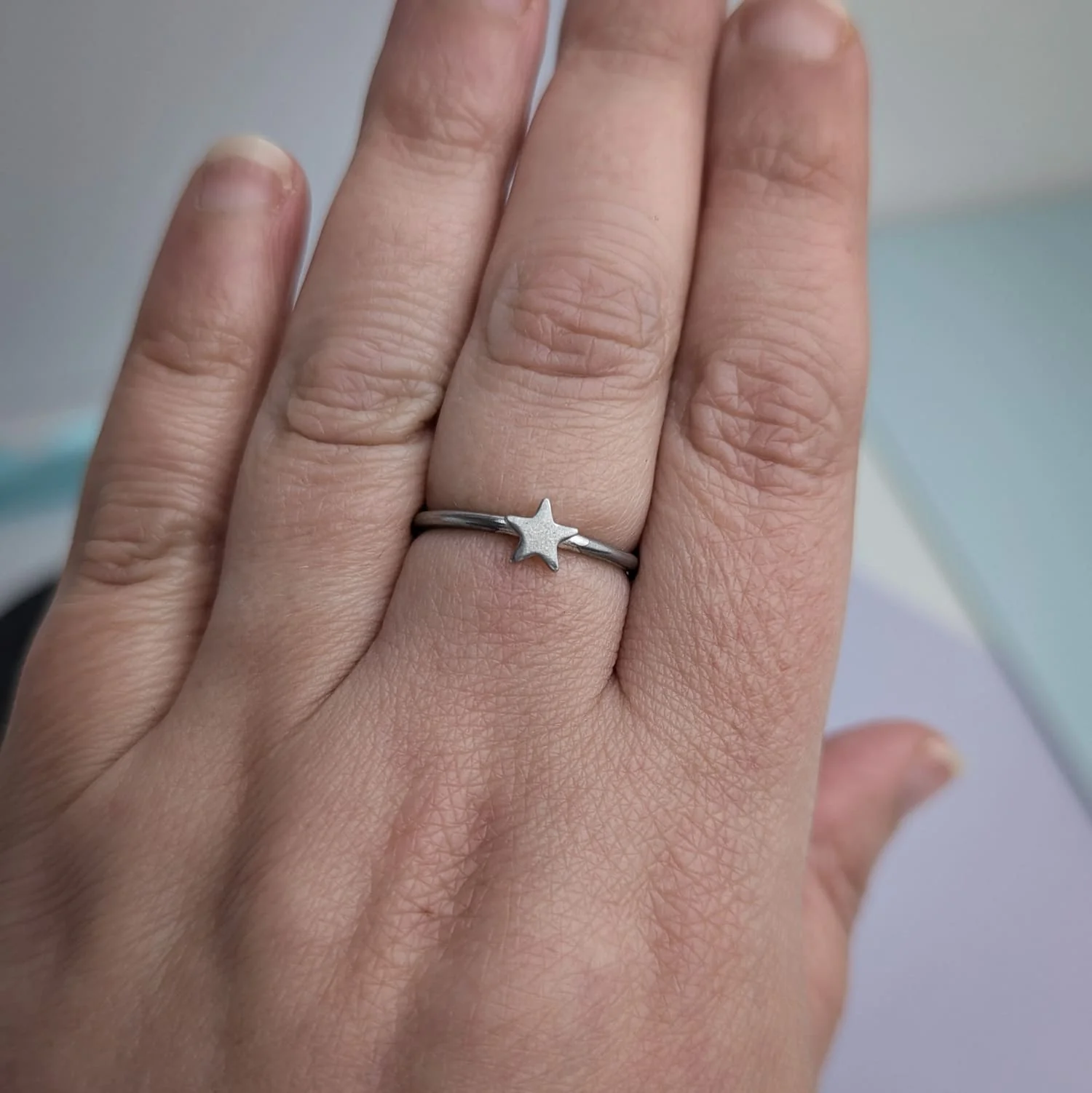 Dainty 6mm Star Ring in Recycled Sterling Silver - Image 3