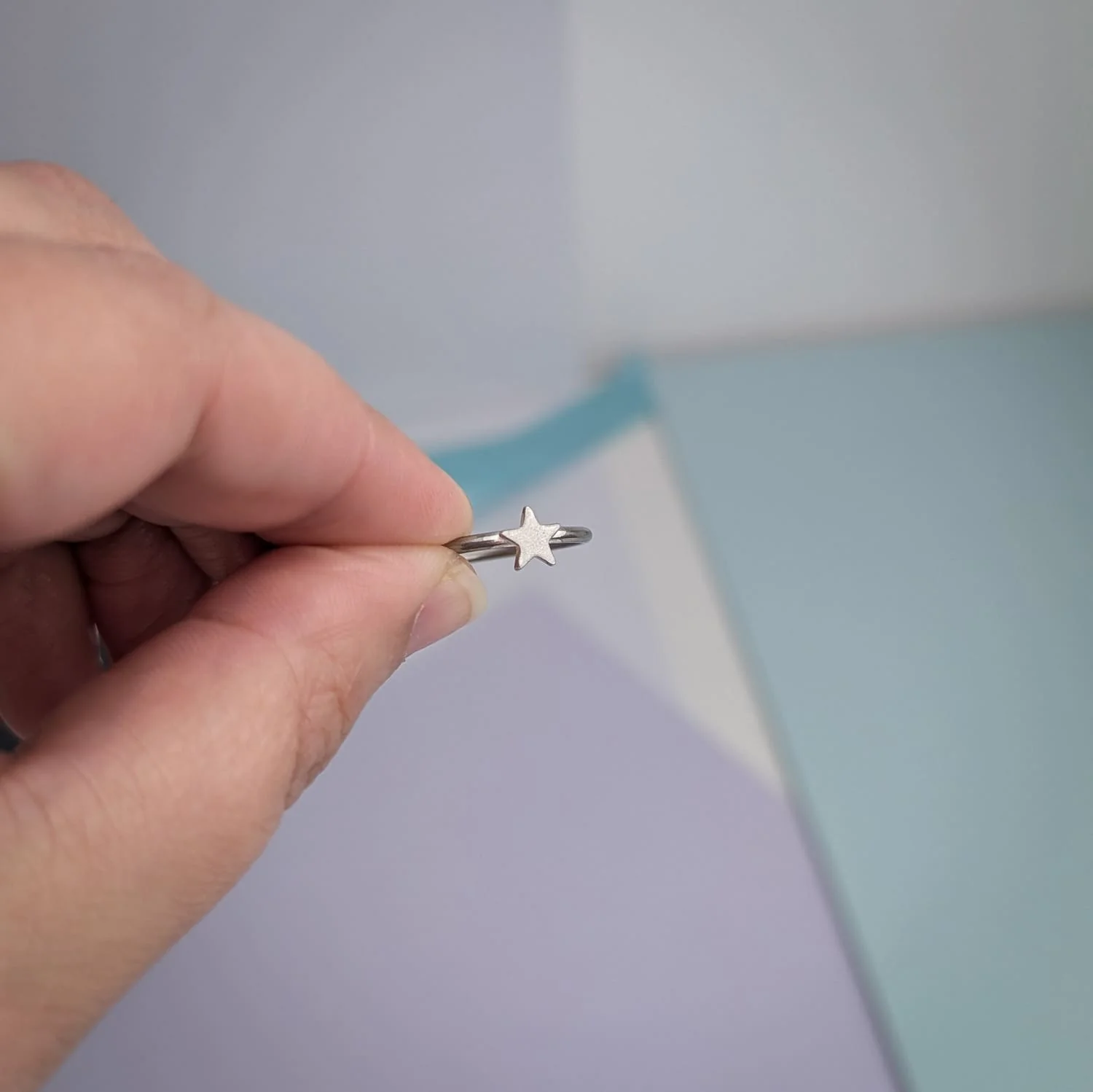Dainty 6mm Star Ring in Recycled Sterling Silver - Image 4