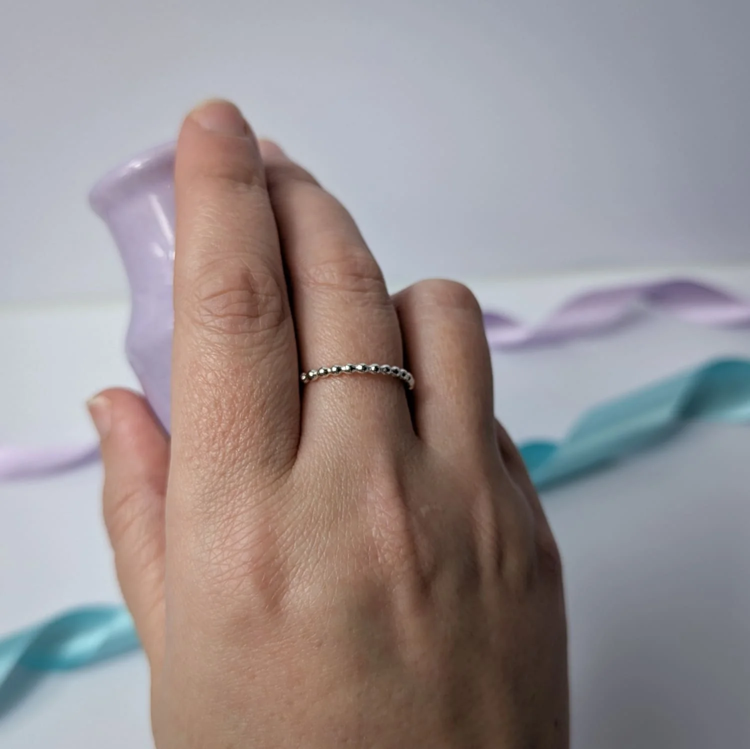 Dainty Stacking Ring in Recycled Sterling Silver - Image 2