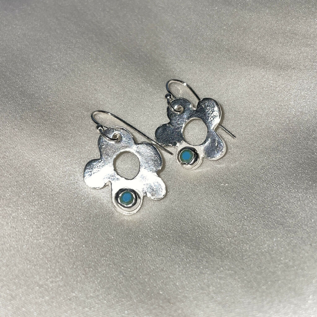 Daisy Drop Sterling Silver Earrings - Image 4