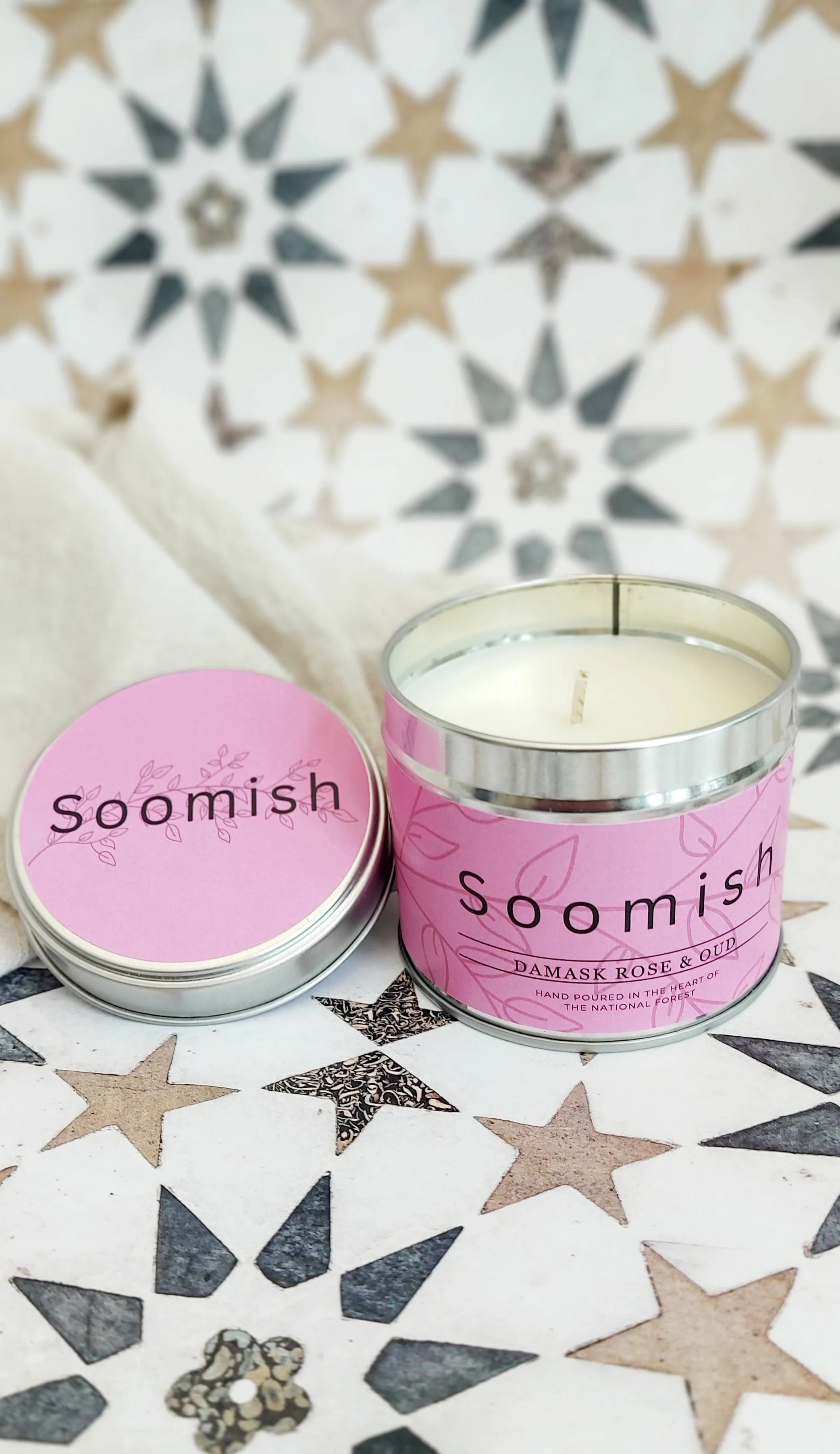 Damask Rose & Oud Tin Candle - Image 2