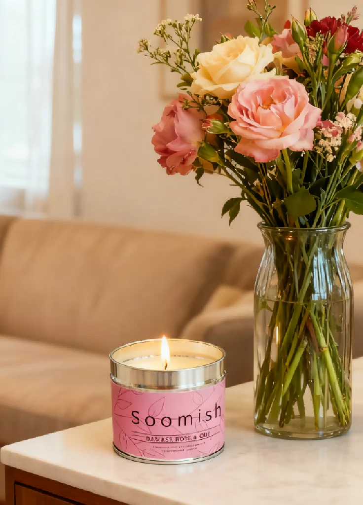 Damask Rose & Oud Tin Candle - Image 3