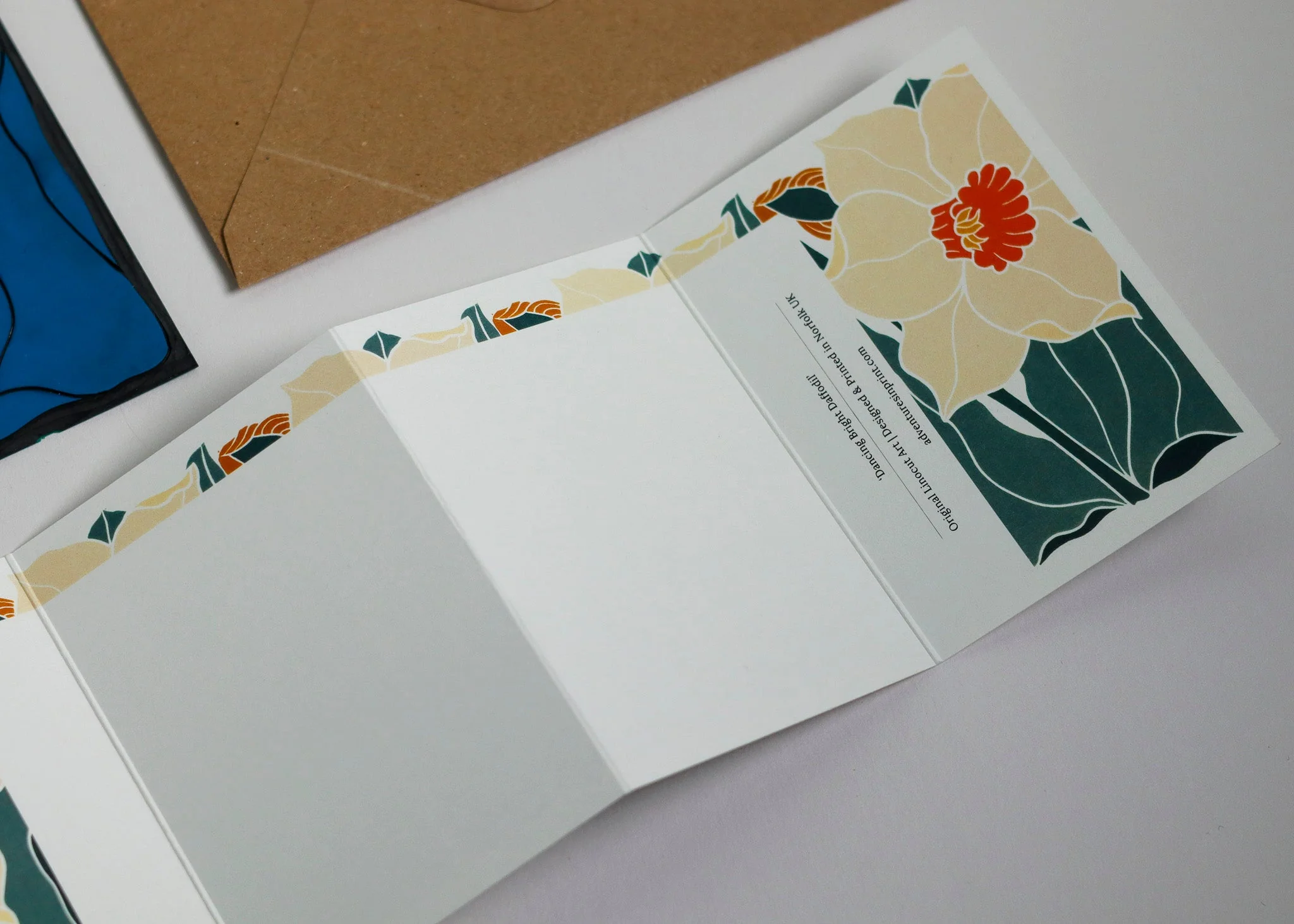 Dancing Bright Daffodil Garland Card | Single Card & Envelope - Image 7