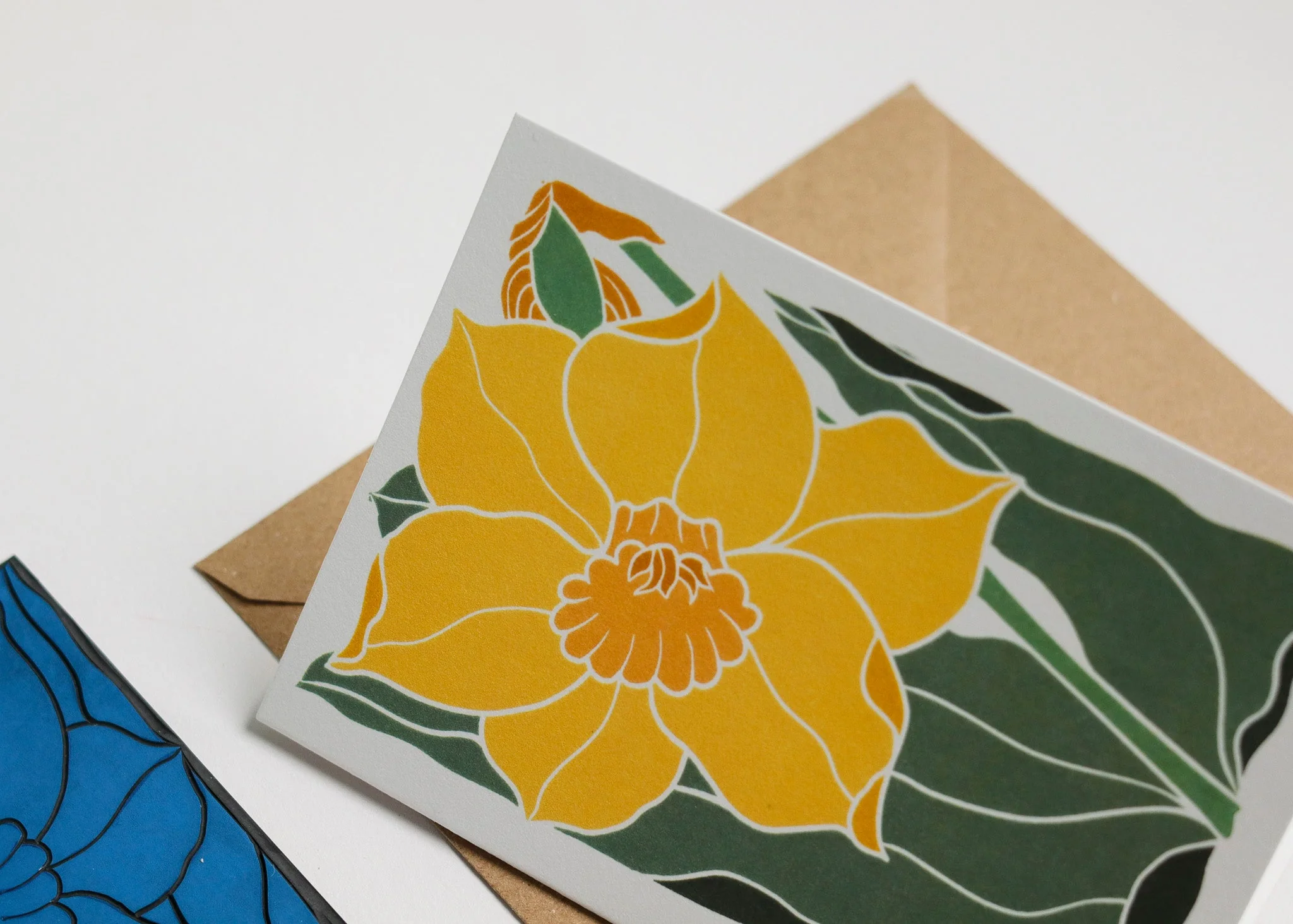 Dancing Daffodil Luxury Cotton Card | Single Card & Envelope - Image 4