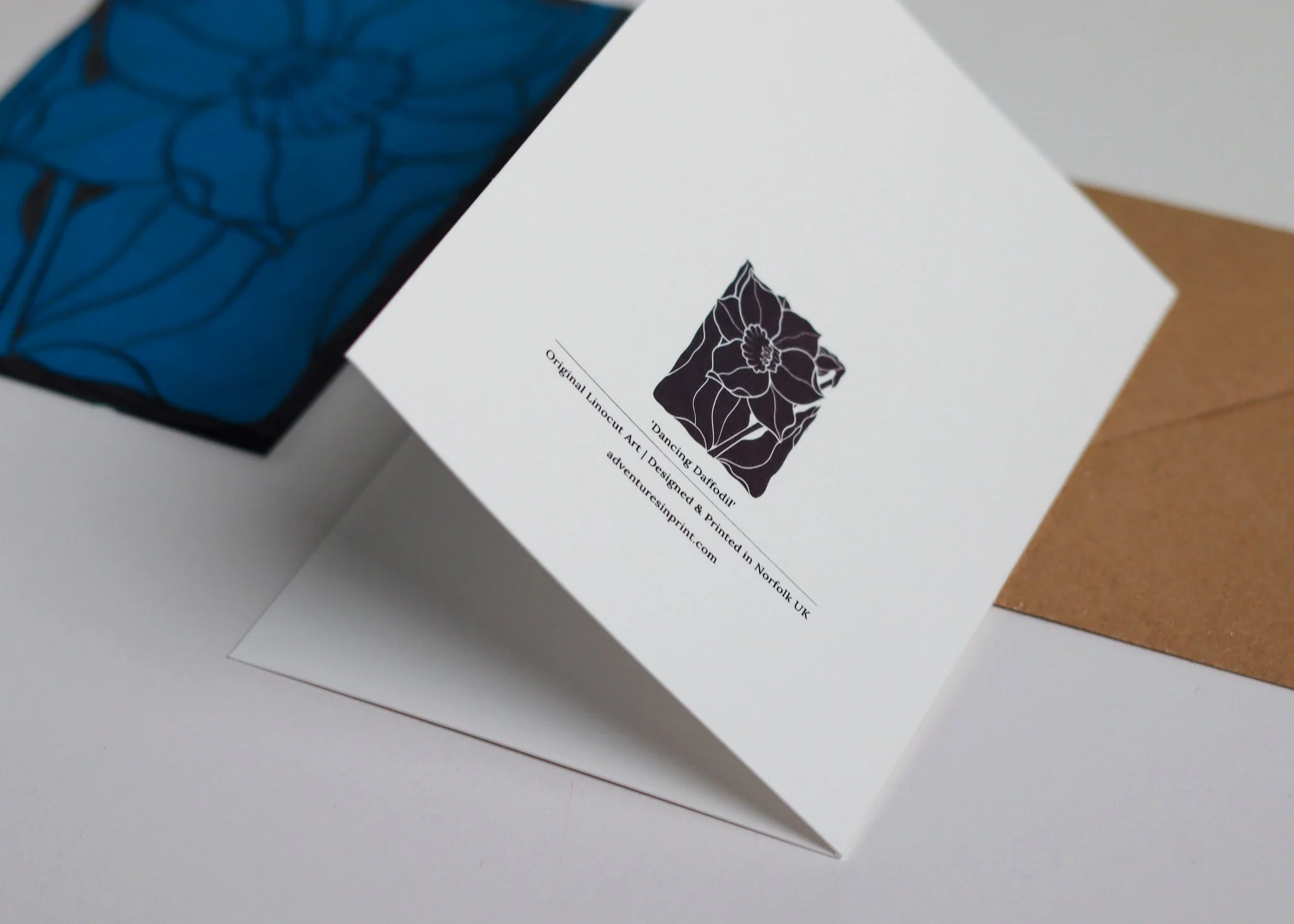 Dancing Daffodil Luxury Cotton Card | Single Card & Envelope - Image 5