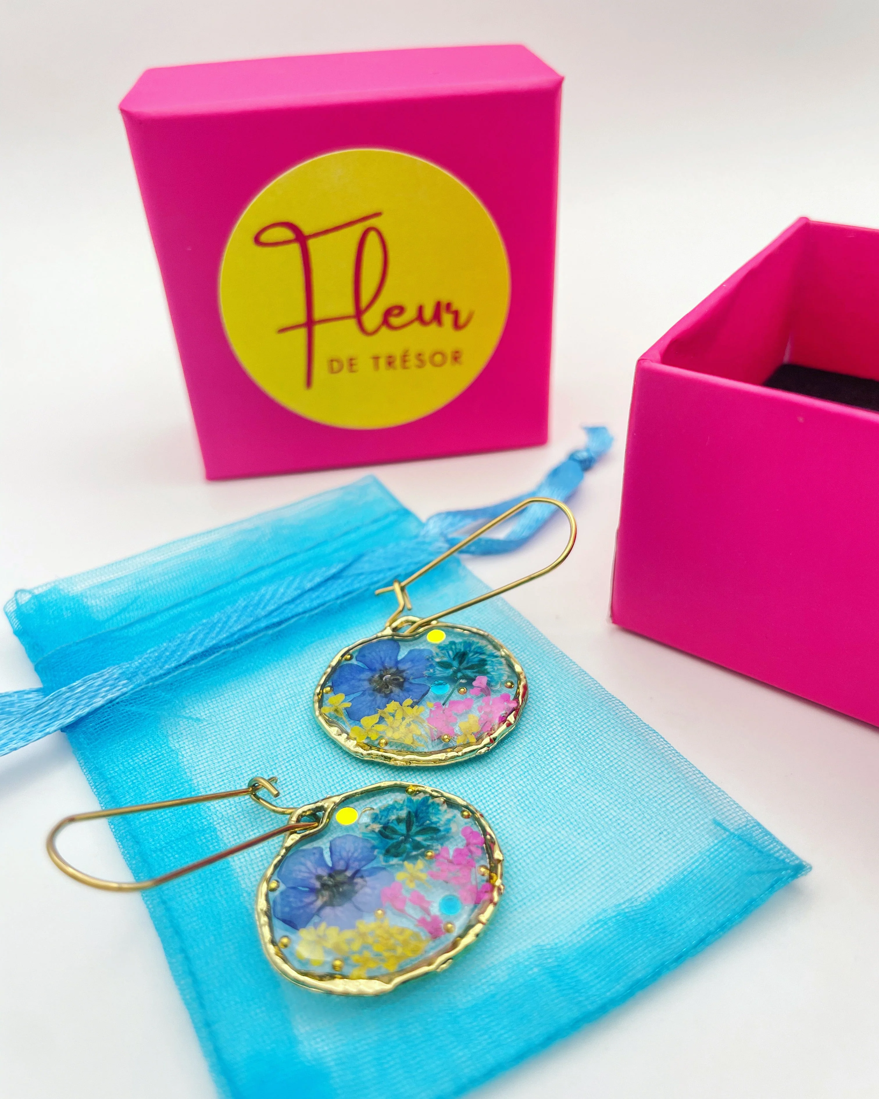 Dangle earrings with poppy and daisy flowers - Image 8