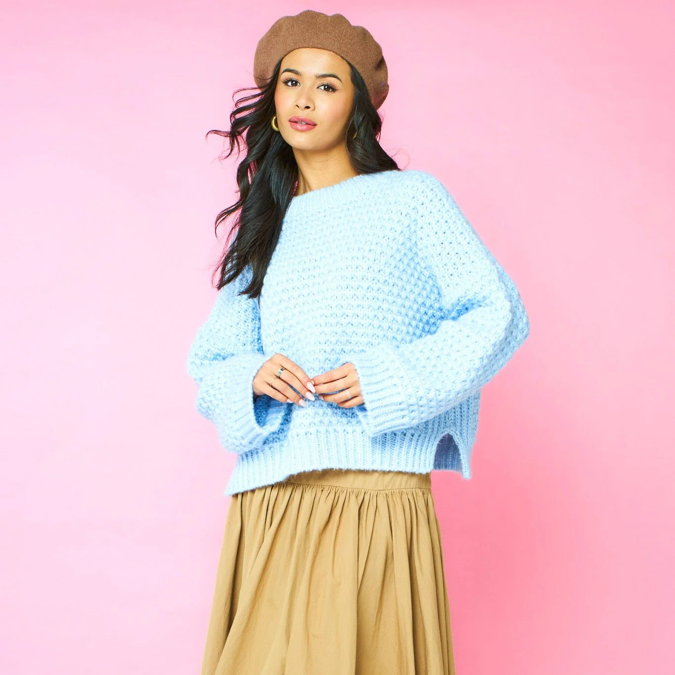 Darwin Oversized Chunky Knit Jumper Blue - Image 2