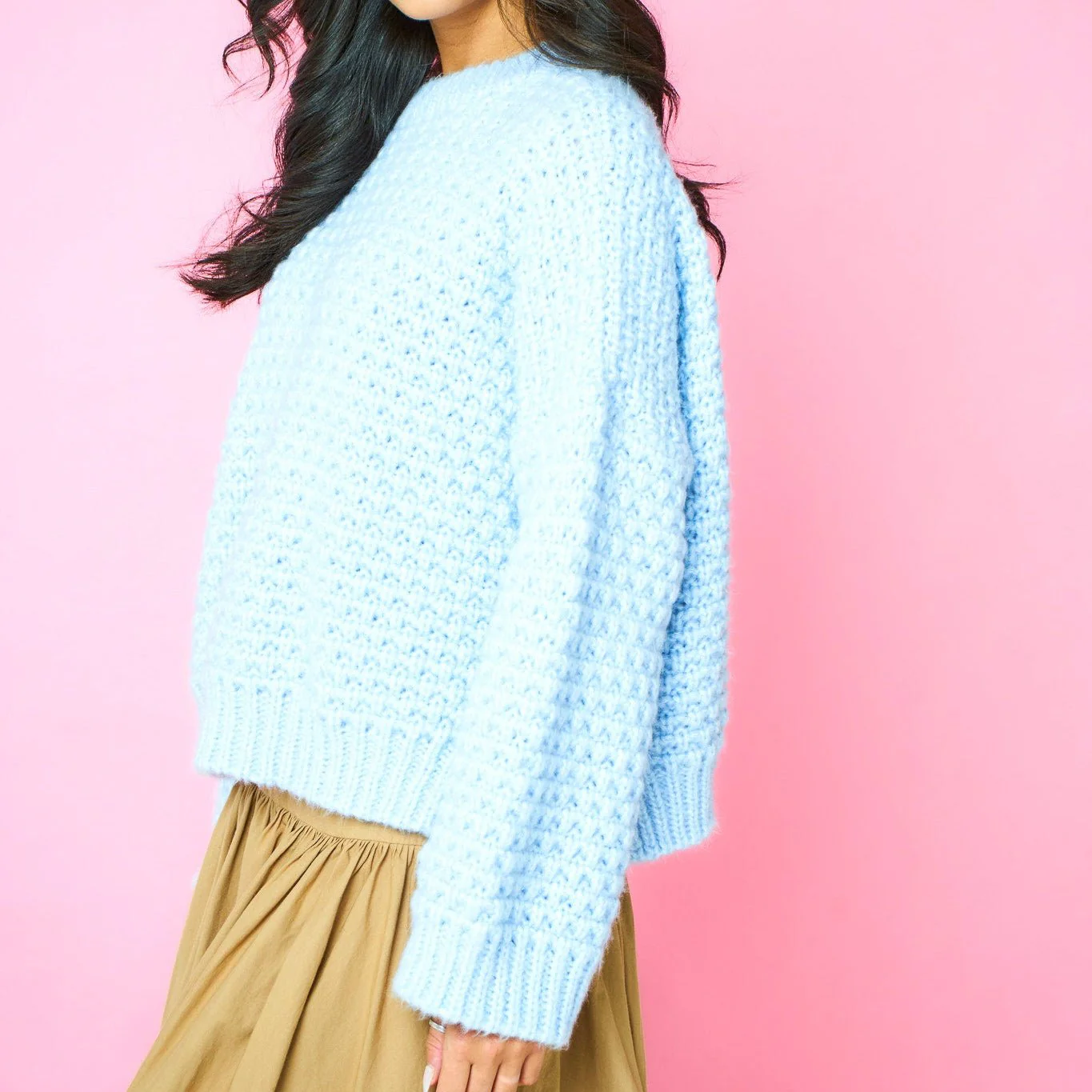 Darwin Oversized Chunky Knit Jumper Blue - Image 4