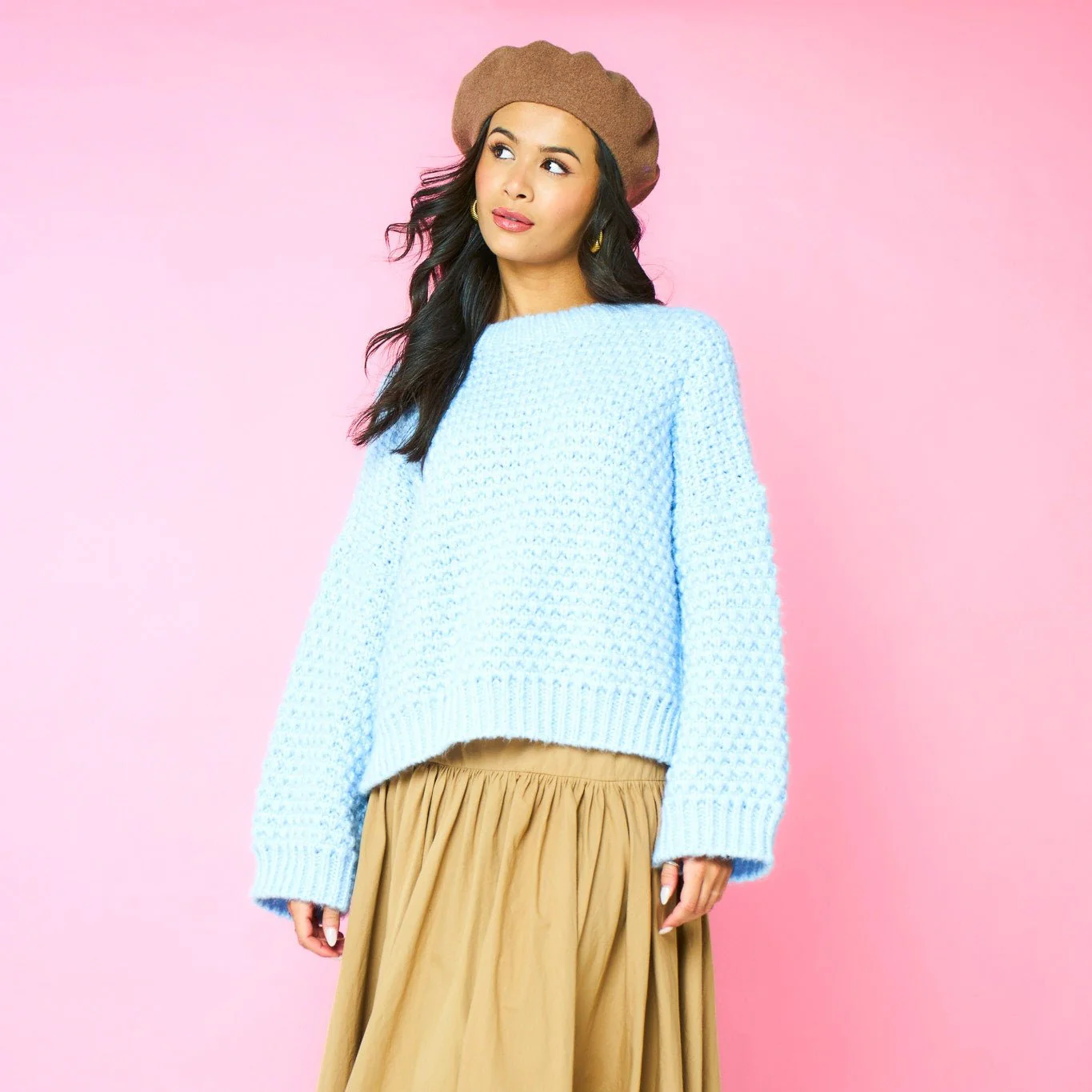 Darwin Oversized Chunky Knit Jumper Blue - Image 6