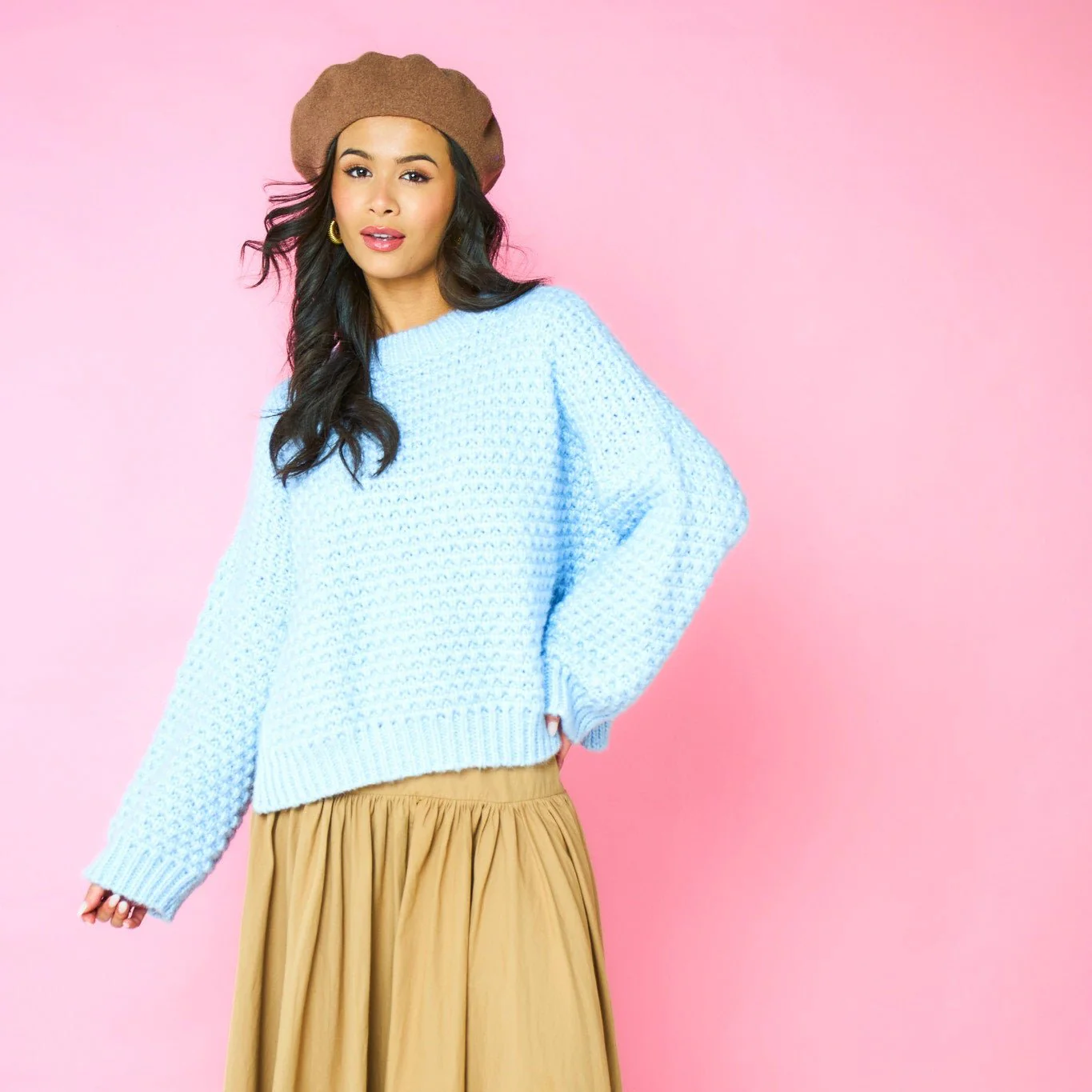 Darwin Oversized Chunky Knit Jumper Blue - Image 7