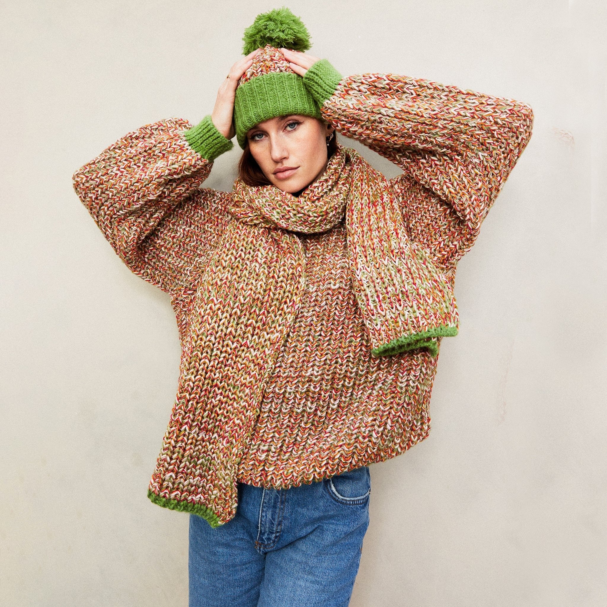 Debbie Twist High Neck Knitted Jumper - Olive Green - Image 10
