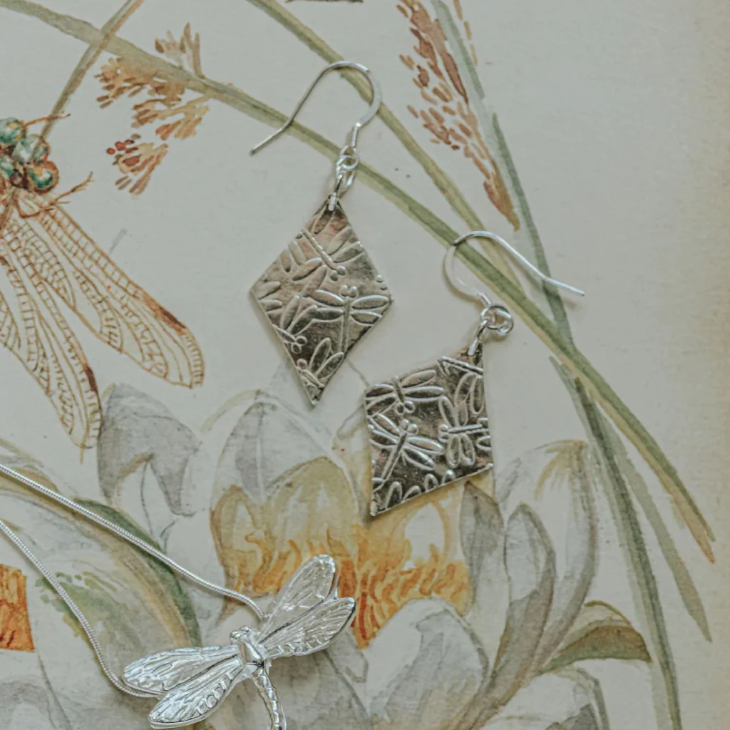 Diamond Dragonfly Earrings - Image 3
