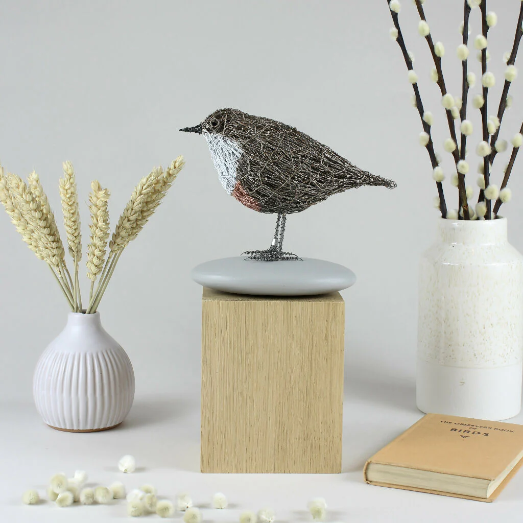 Dipper Wire Bird Sculpture