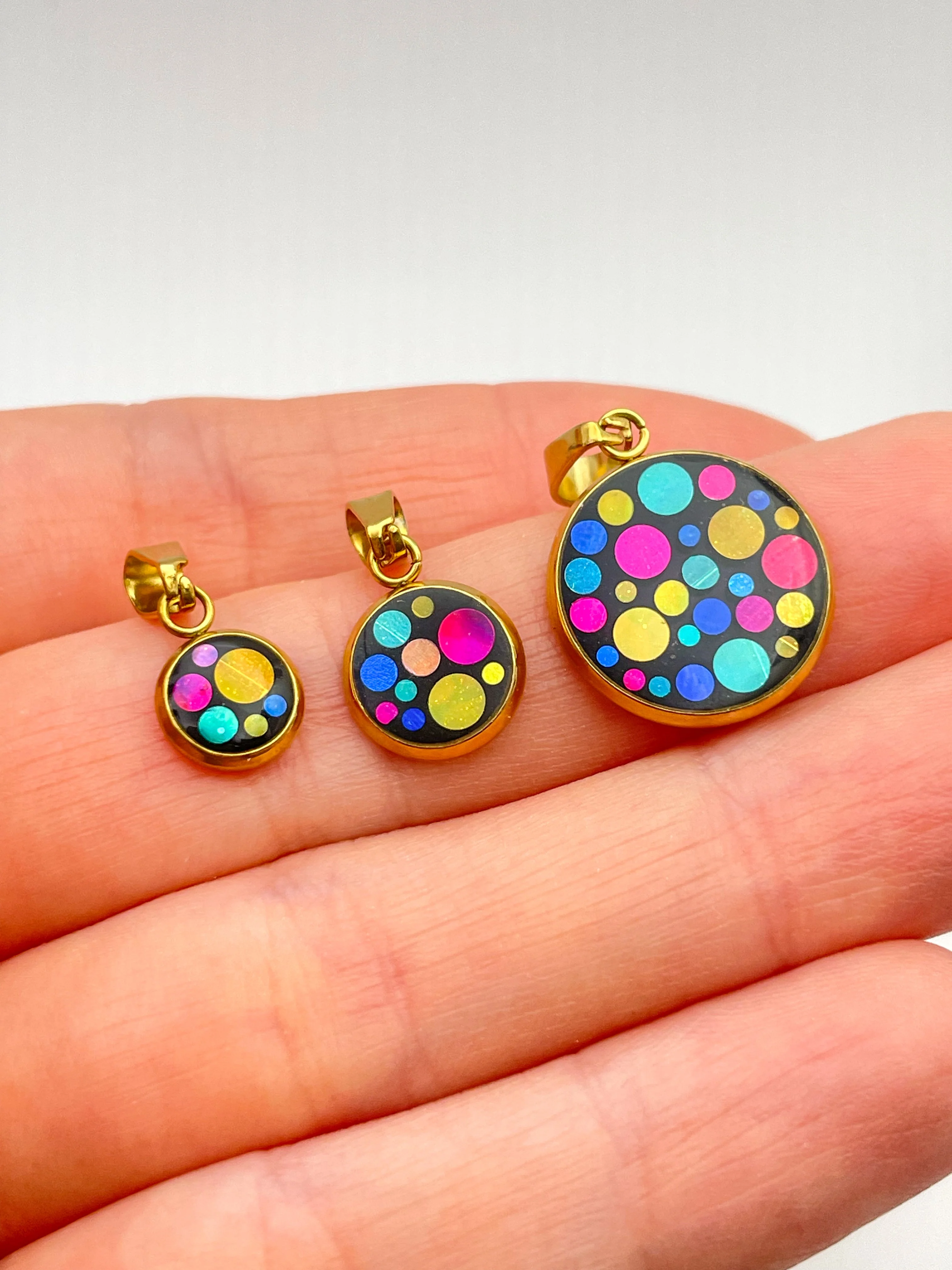 Disco charm necklace in micro, mini or small size - Image 3