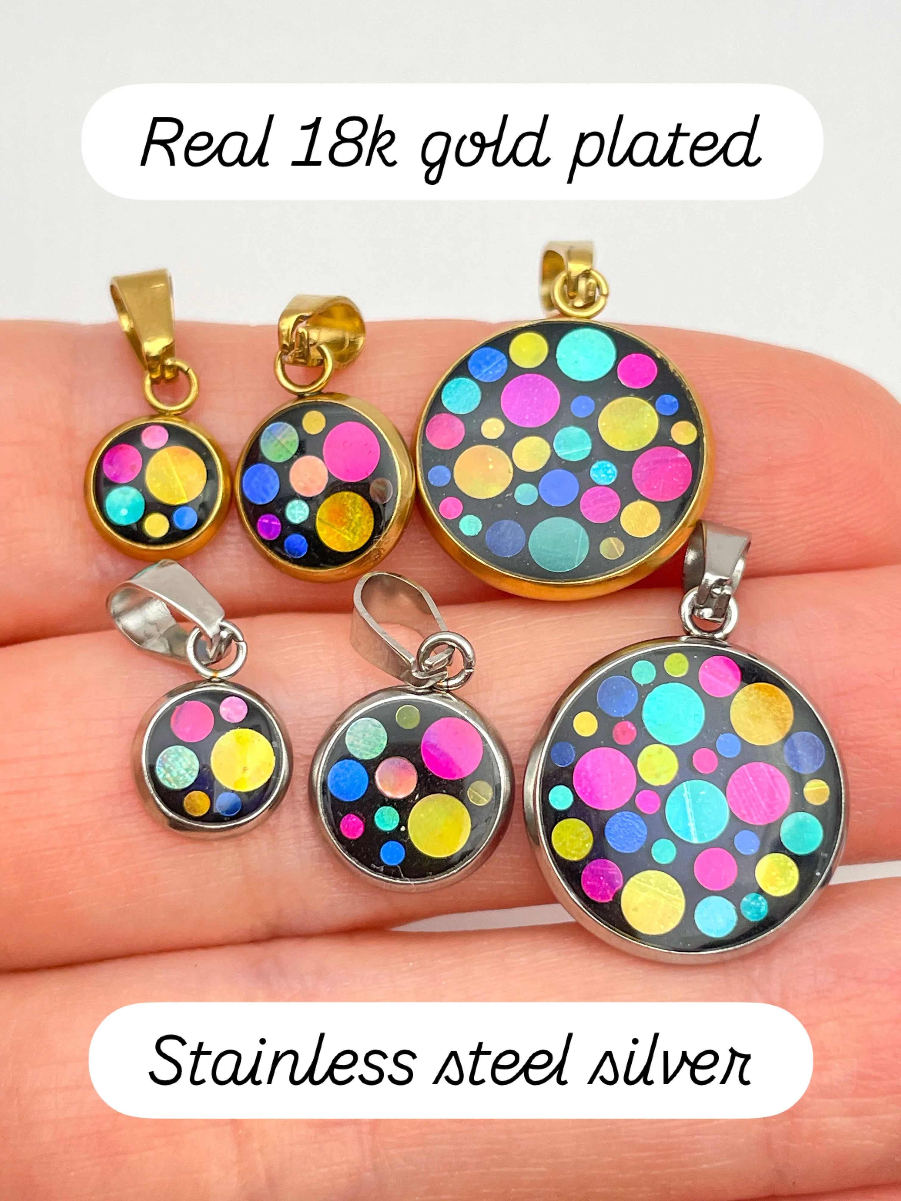 Disco charm necklace in micro, mini or small size - Image 7