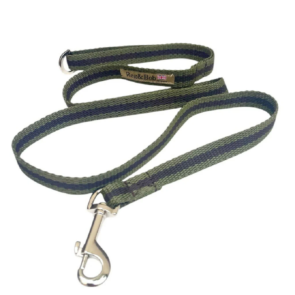Dog Lead In Khaki And Brown Stripe - 2 sizes - Image 2