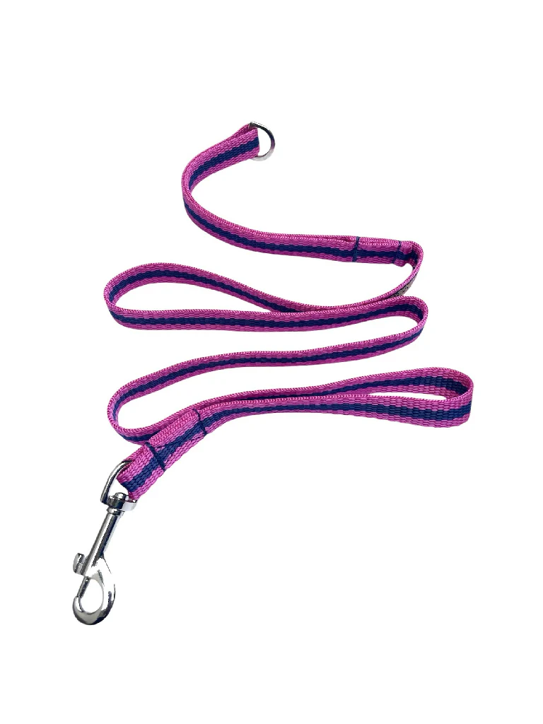 Dog Lead In Pink And Navy Stripe - 2 sizes - Image 4