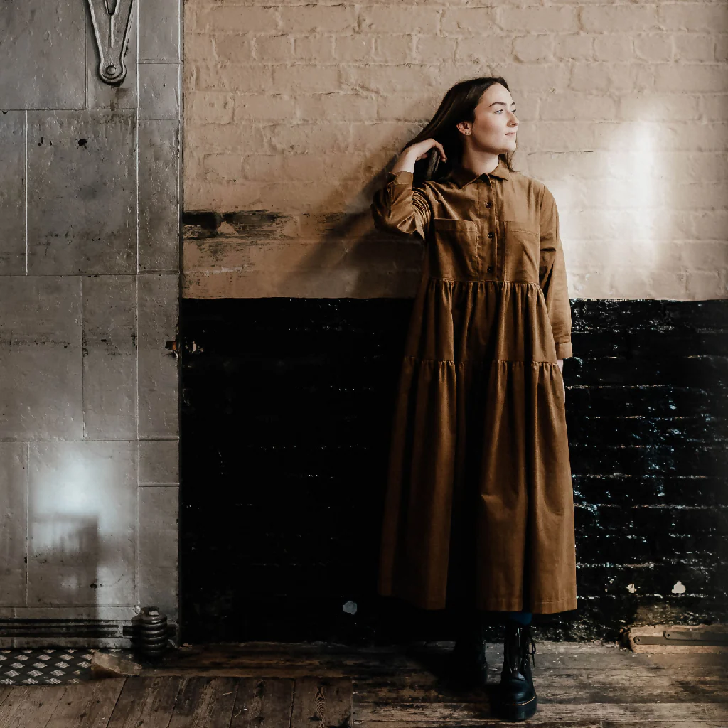 Dorothy Dress In Doe Needlecord - Image 2