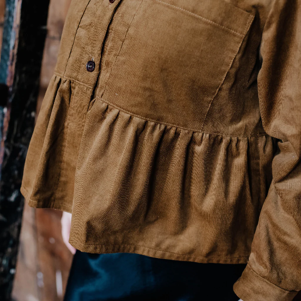 Dorothy Peplum Shirt In Doe - Image 5