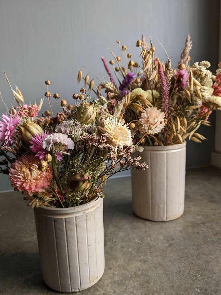 Dried Flower Bouquet In Vintage Jam Jar - Image 4