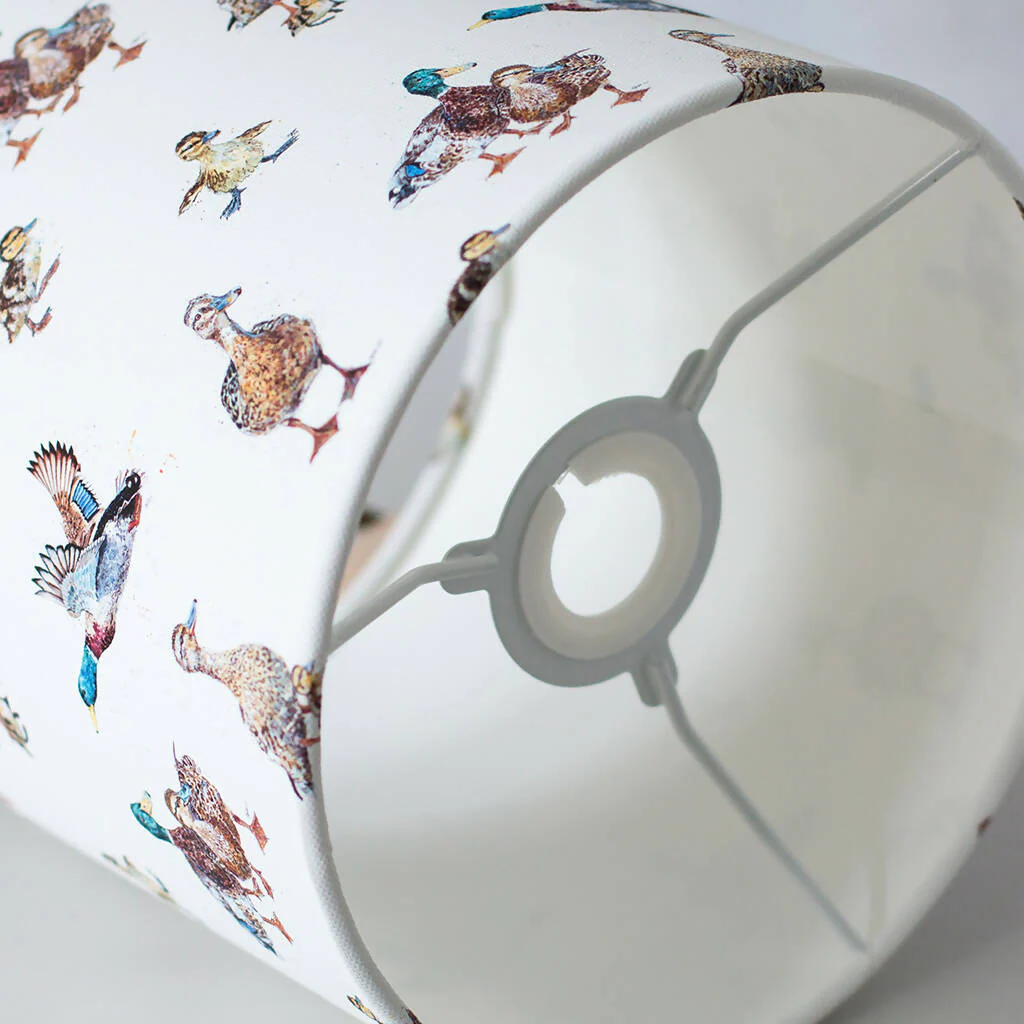 Ducks and Ducklings Canvas Lampshade in Cream - Image 2