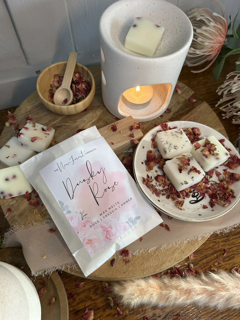 Dusky Rose Botanical Wax Melts, Valentines Day Wax Melts - Image 3
