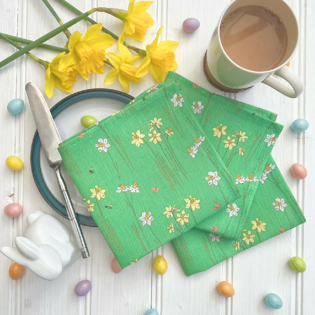 Easter Daffodils Linen Napkin Crackers - Image 4
