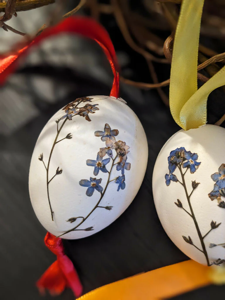 Easter Egg Shells Decorated with Pressed Flowers - Set of 6 - Image 2