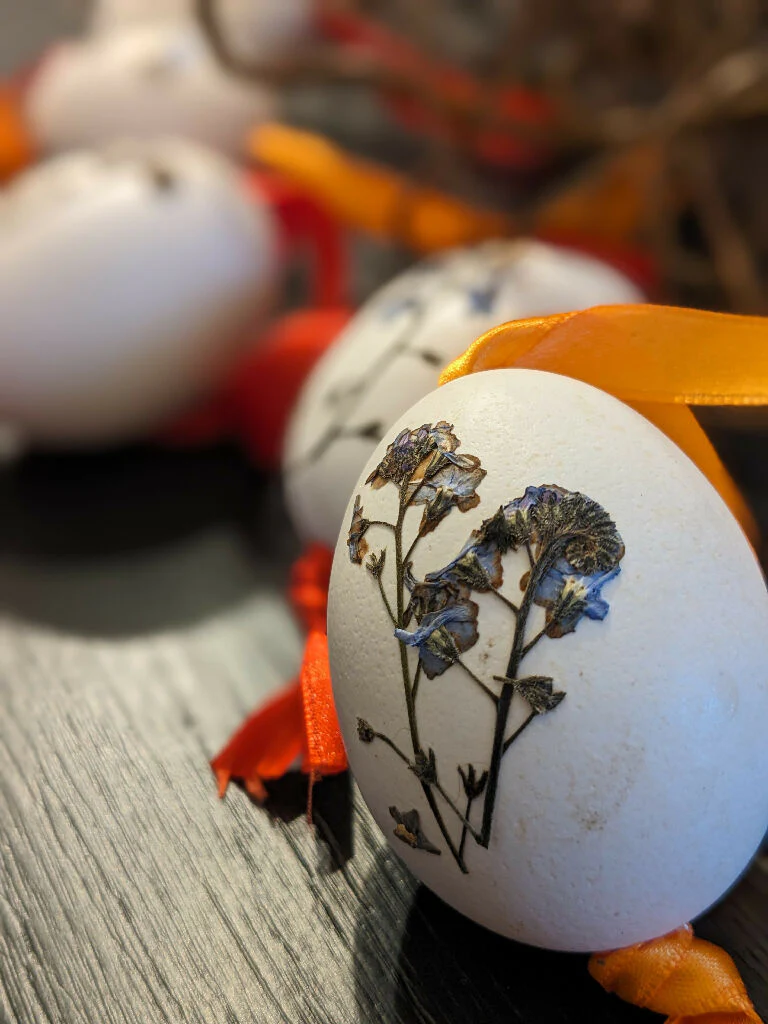 Easter Egg Shells Decorated with Pressed Flowers - Set of 6 - Image 3