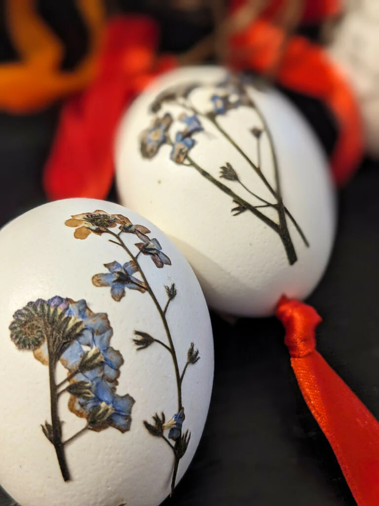 Easter Egg Shells Decorated with Pressed Flowers - Set of 6 - Image 5