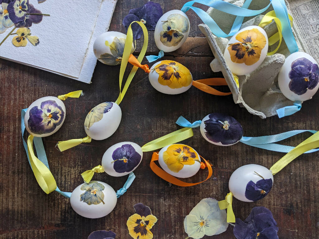 Easter Egg Shells Decorated with Pressed Flowers - Set of 6 - Image 6