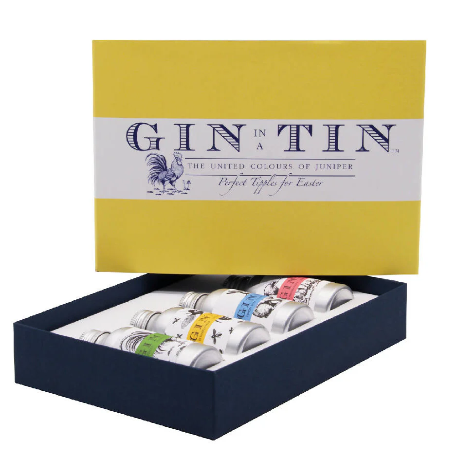 Easter Gift Set Of Four Miniature Gins | 35ml x 4 Tins - Image 3