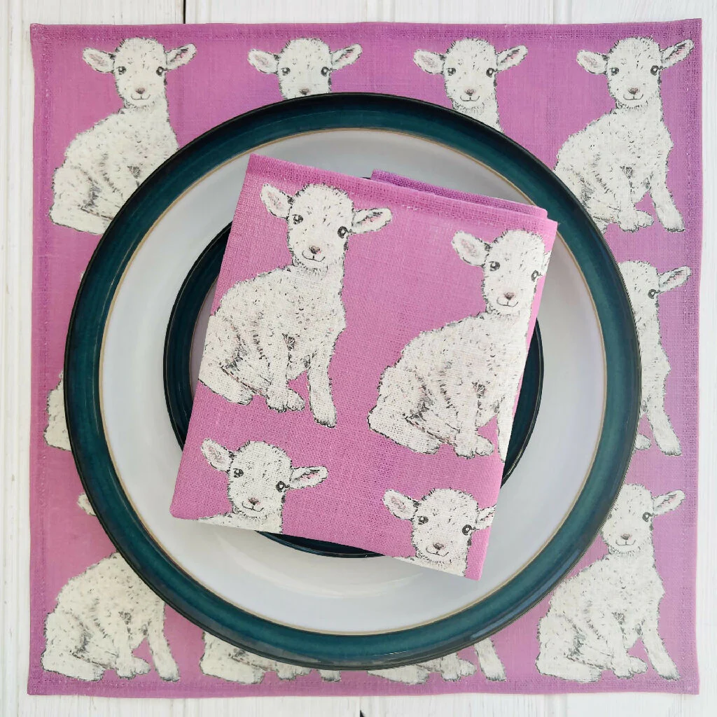 Easter Lamb Linen Napkins - Image 10