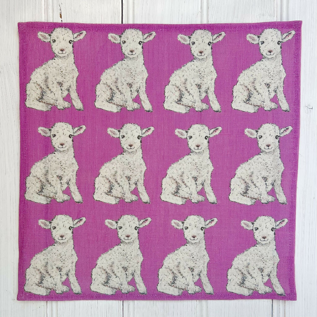Easter Lamb Linen Napkins - Image 4