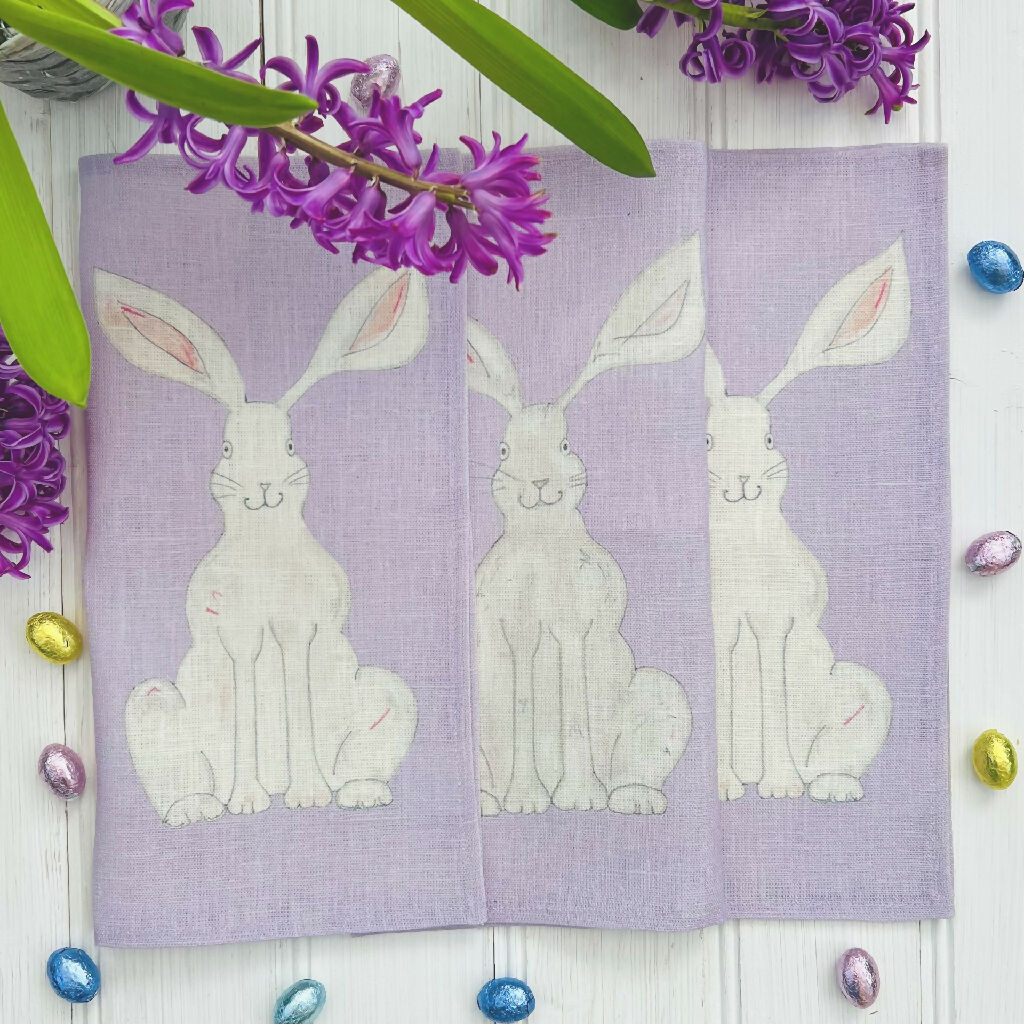 Easter Rabbit Linen Napkins - Image 9