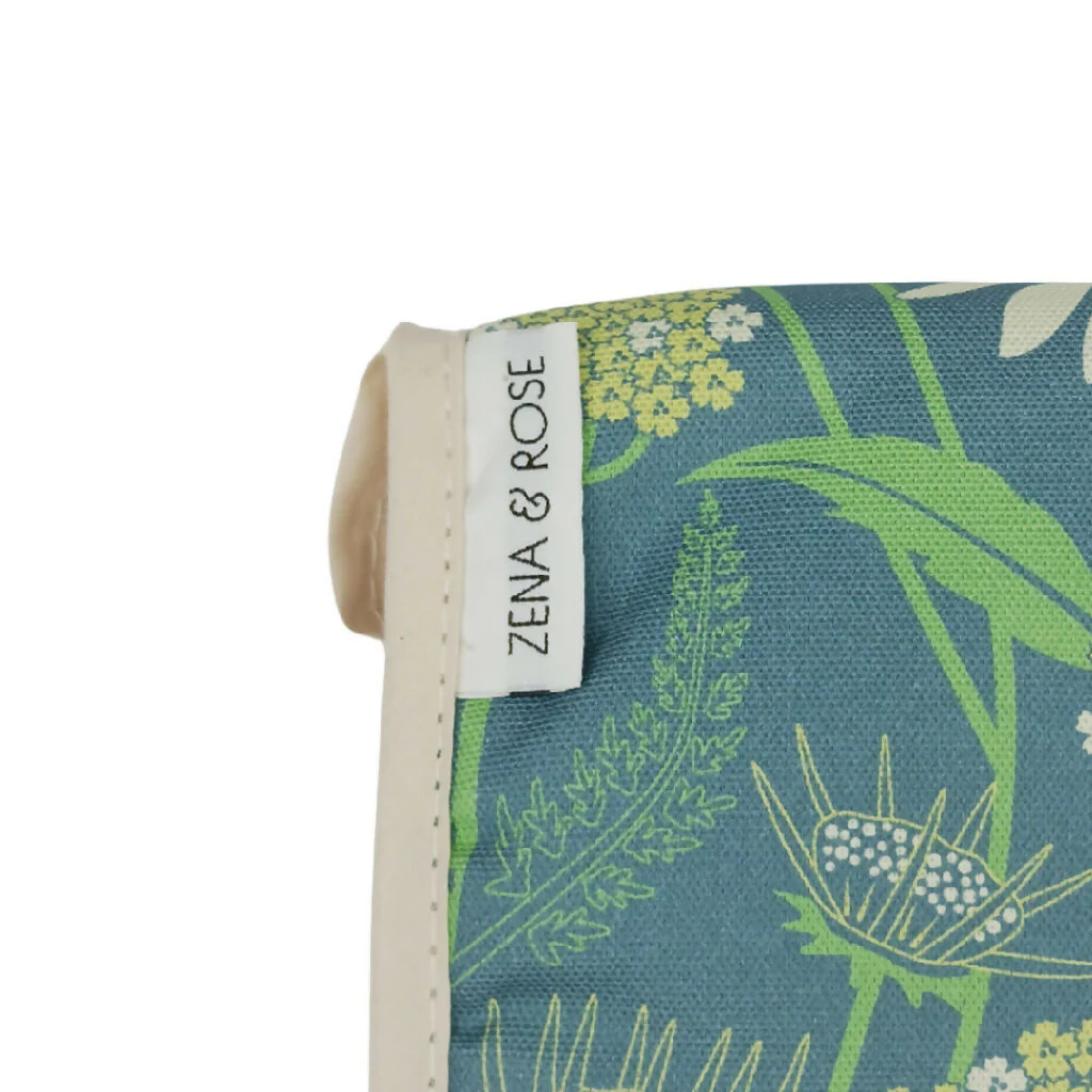 Echinacea flower double oven gloves in blue - Image 4