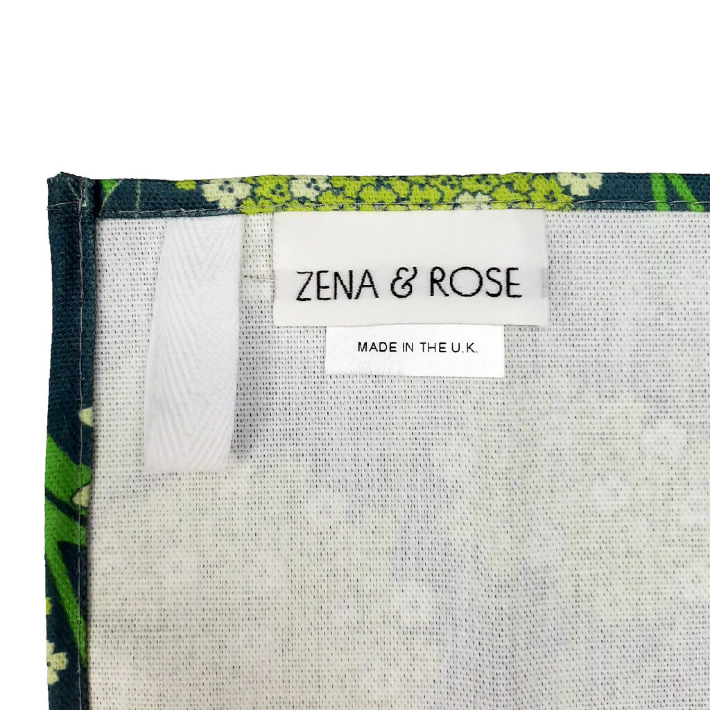 Echinacea pattern tea towel in blue - Image 5