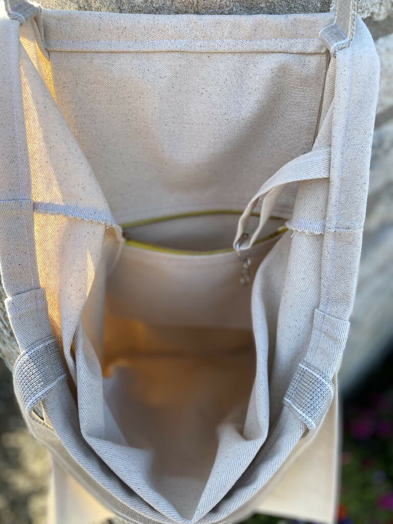 Eco-Friendly Handmade Yoga Bag – Organic Cotton Cream - Image 6