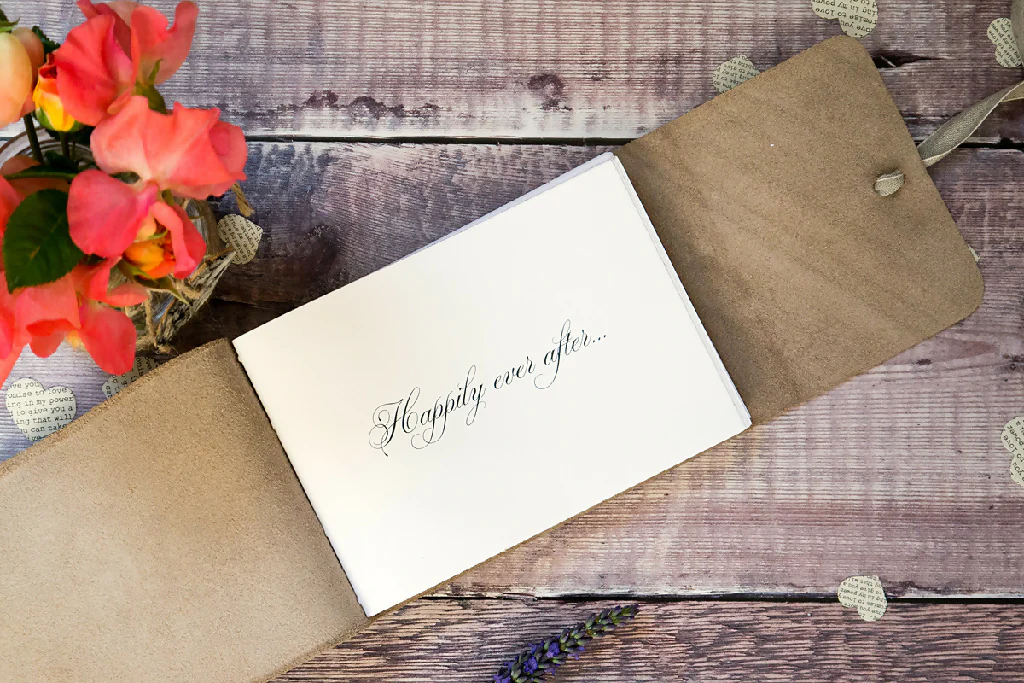 Eco Wedding Guest Book in White and Natural - Image 4