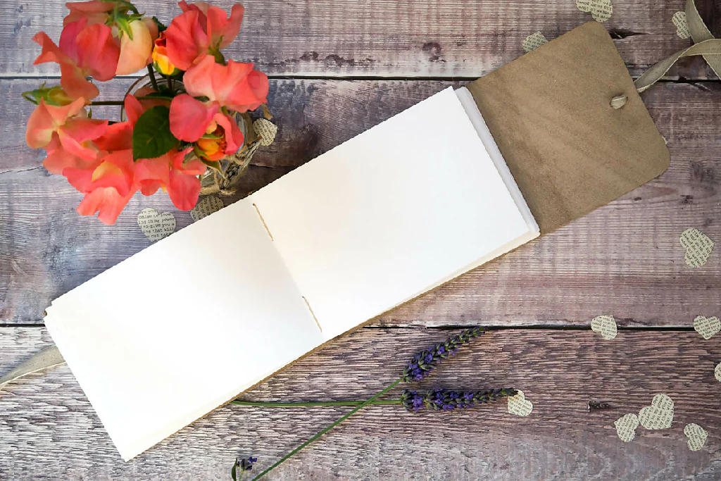 Eco Wedding Guest Book in White and Natural - Image 6