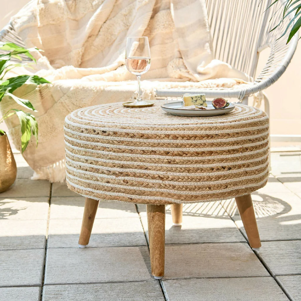EcoBlend Jute Footstool Large - Image 3