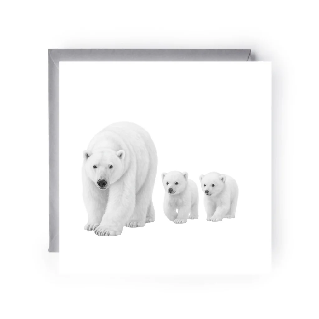 Elegant Polar Bear Wildlife Art Card