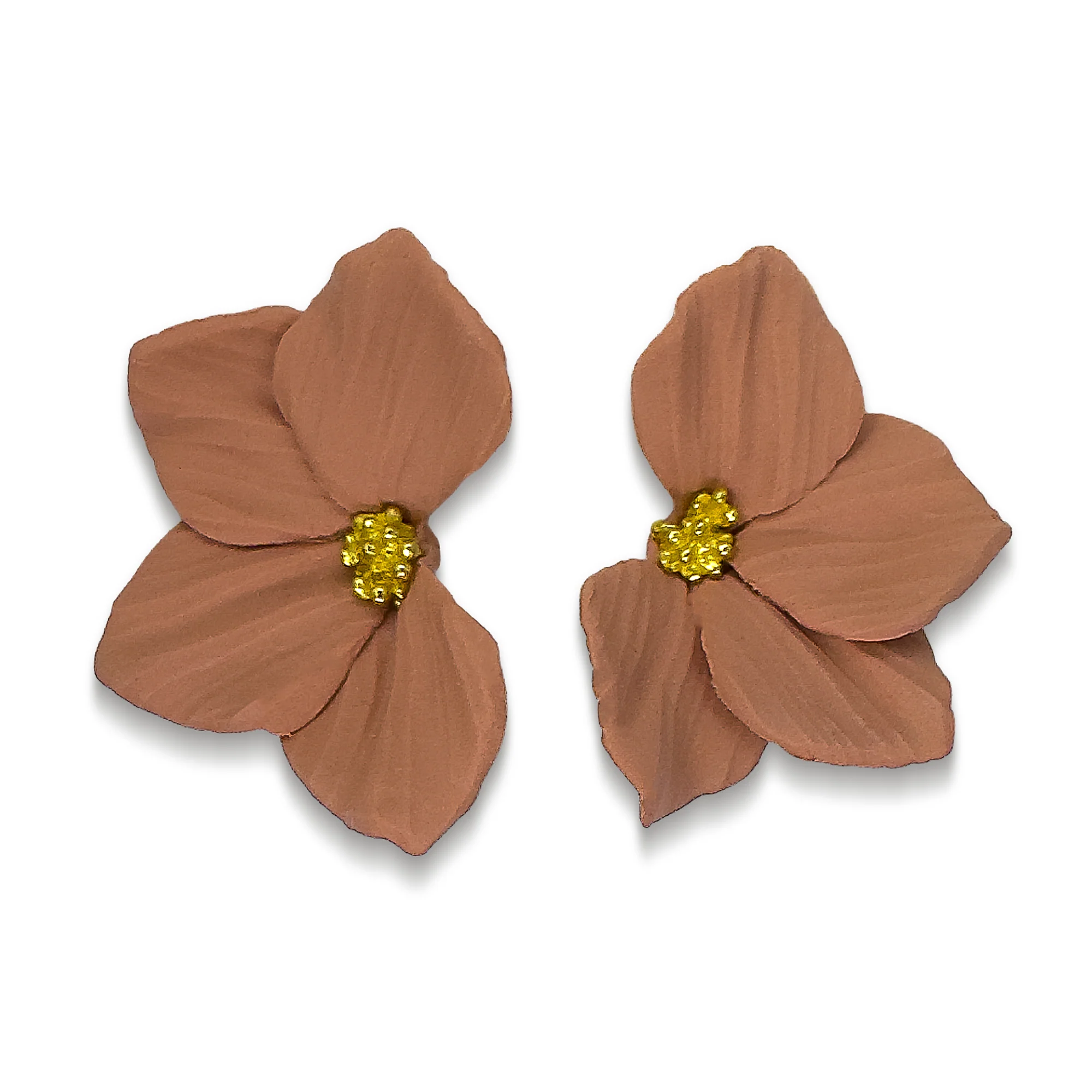 Ella Grande | Light Terracotta | Statement Earrings - Image 2