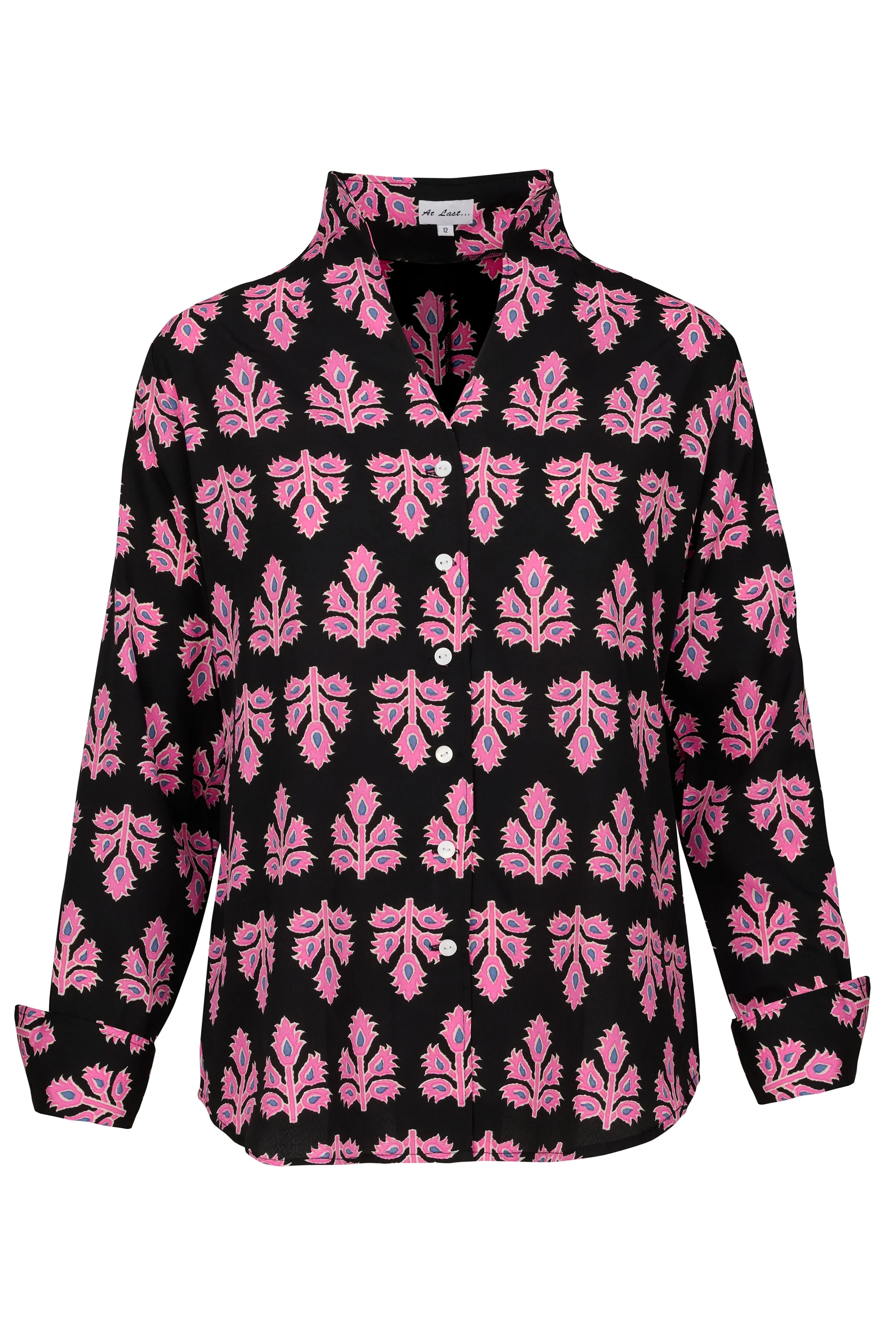 Chelsea Shirt In Black & Pink Thistle - Image 3