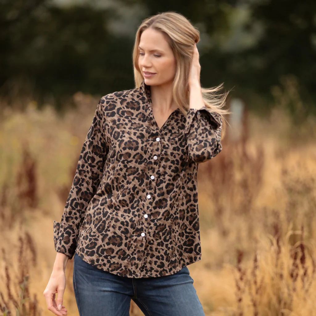 Chelsea Shirt In Brown & Black Leopard