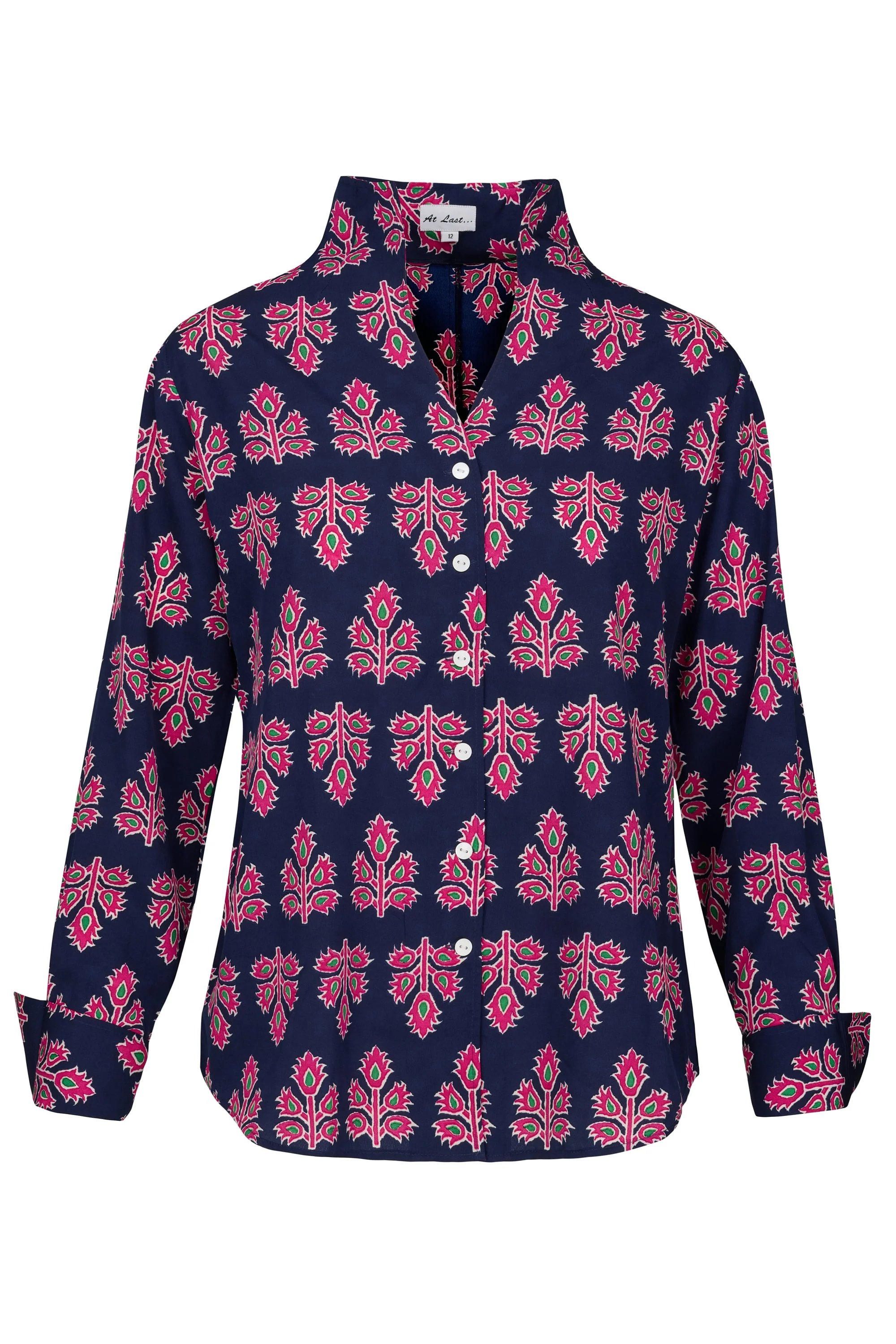 Chelsea Shirt In Navy & Pink Thistle - Image 3